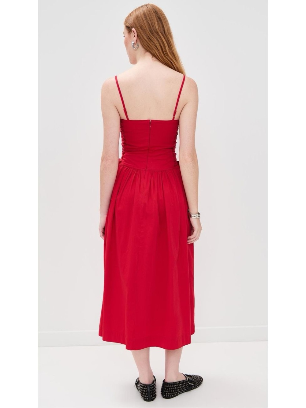 Angelina Midi Dress in Red - Picture 3 of 14